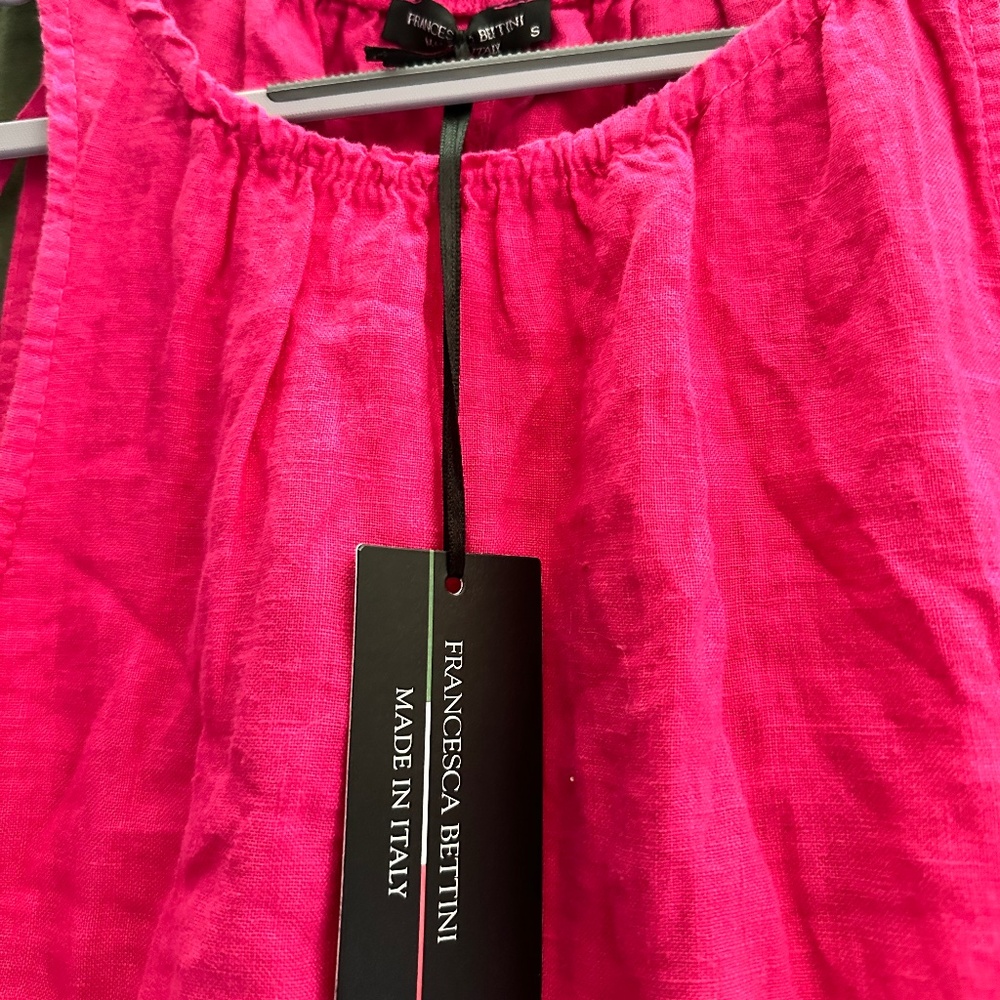 Francesca Bettini Linen Dress in Fuchsia / Hot Pink